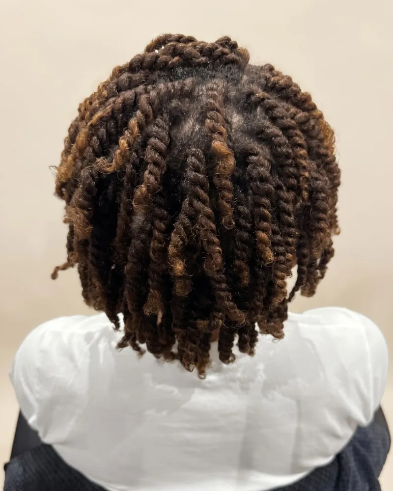 After: Two-strand twists, Coily 4C